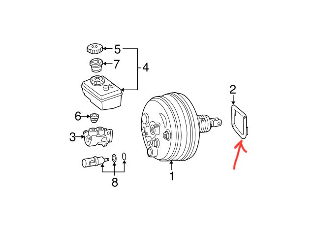 Mercedes-Benz Brake Booster Gasket - 0004312380 - Genuine Mercedes A0004312380