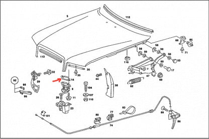 Mercedes-Benz PAD ENG HOOD CATCH - A1268870196 - discontinued
