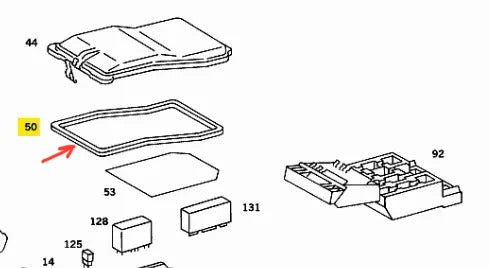 Pad, Fuse Box, VLRUB - Mercedes-Benz (A1265450094) - W126 S SE SEL SEC sealing fuse box - Pad Fuse Box,Vlrub.