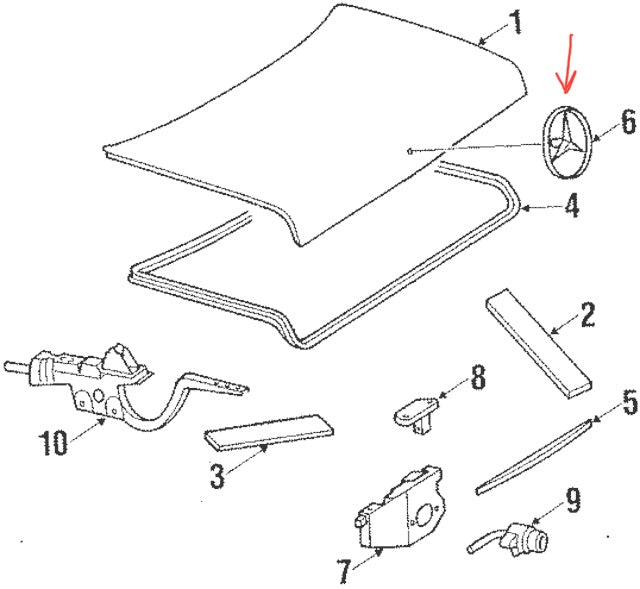 Mercedes-Benz Trunk Star - 1267580158 - Genuine Mercedes A1267580158.