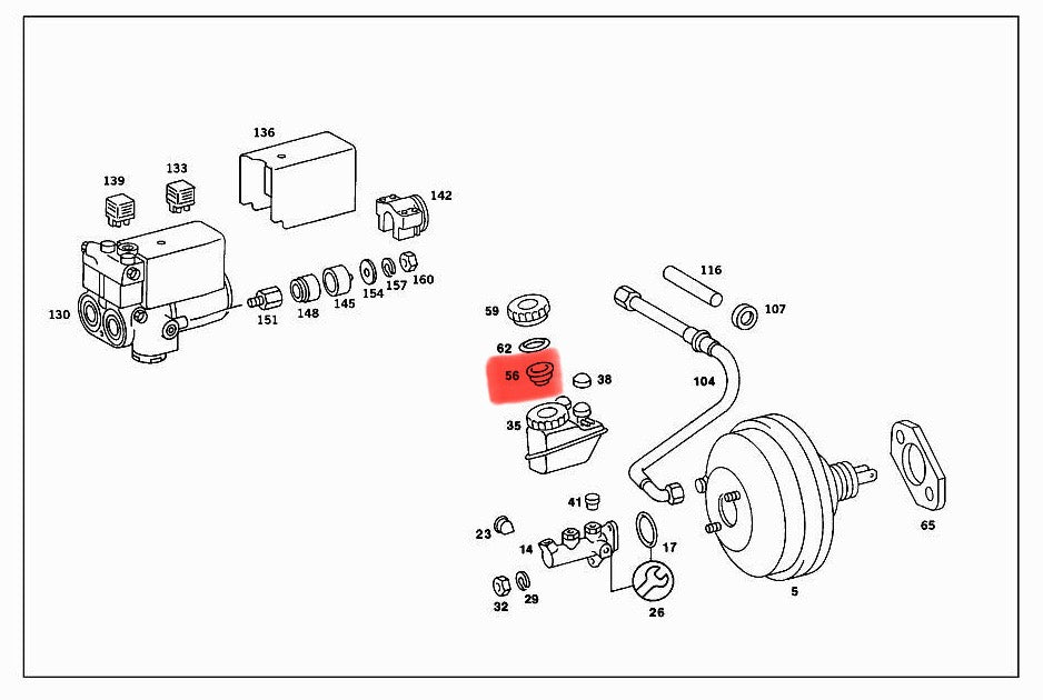Mercedes-Benz Brake Master Cylinder Reservoir Strainer - A0004314334