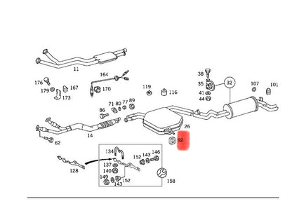 Mercedes-Benz Muffler Hanger - 1264920182 - New Genuine Mercedes