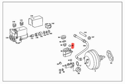 Mercedes-Benz Brake Fluid Reservoir Cap For Sensor Floats - 0014312687 - Genuine Mercedes A0014312687