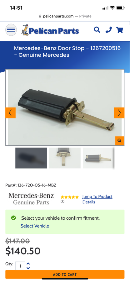 Mercedes-Benz Door Stop - 1267200516
- Genuine Mercedes - new.