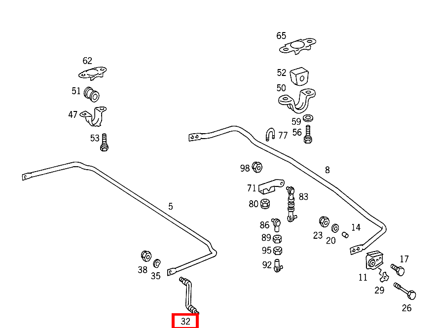 Mercedes-Benz Sway Bar Link - 1233200989 - Genuine Mercedes.