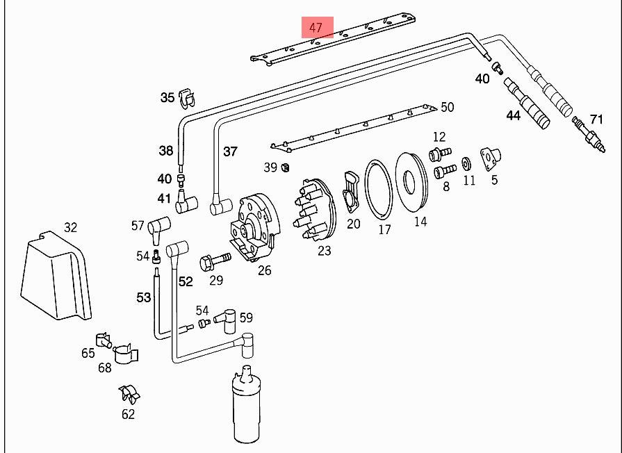 Mercedes-Benz Ignition Wire Holder - A 1031590440 genuine.