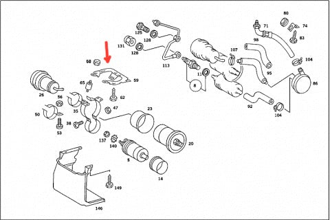 Genuine Mercedes W116 W123 W126 R107 C107 Fuel Pump Bracket - A1264780340 - new genuine.