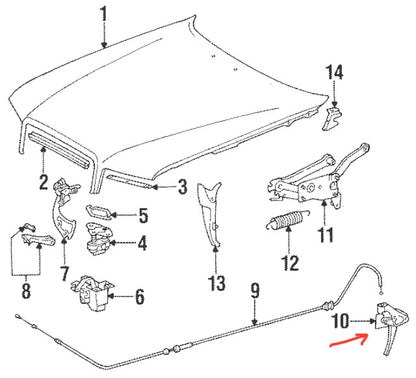 Mercedes-Benz Hood Release Handle - Inside Car -A 1268800020 - discontinued.
