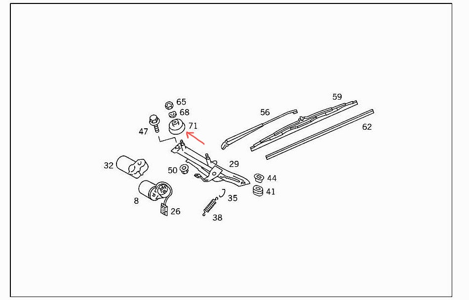 Mercedes-Benz Windshield Wiper Spindle Cap - 1268240072.