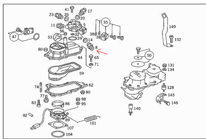 Mercedes-Benz Fuel Fitting Filter at Bosch Fuel Distributor - A 0000746086.
