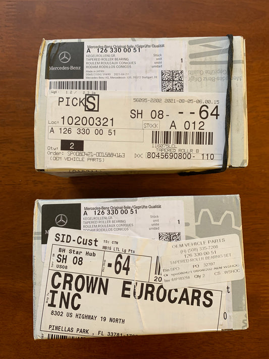 Mercedes-Benz Wheel Bearing Kit - Genuine - 126 330 00 51